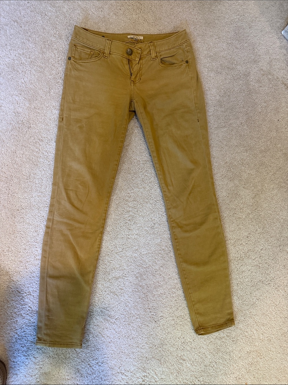 CAbi Skinny Jeans in Mustard Brown